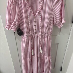 Pink Striped Maxi Dress